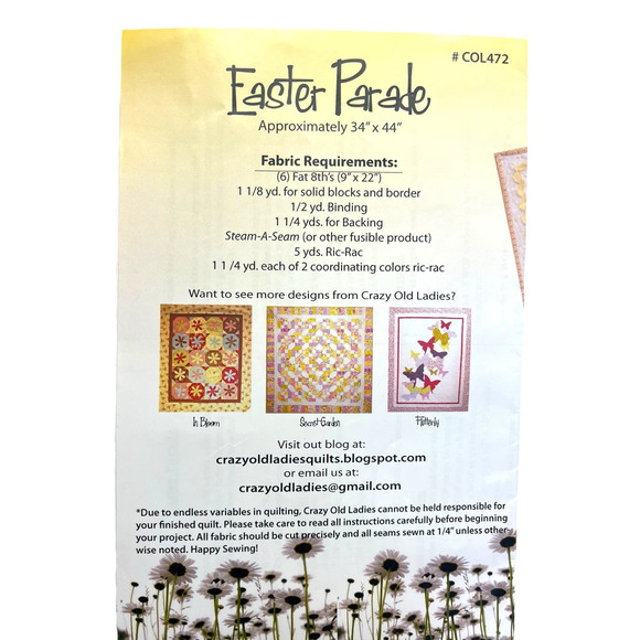 EASTER PARADE Quilt Pattern by Crazy Old Ladies | #COL472 | Chicks, Bunny, Lamb - Picture 5 of 6